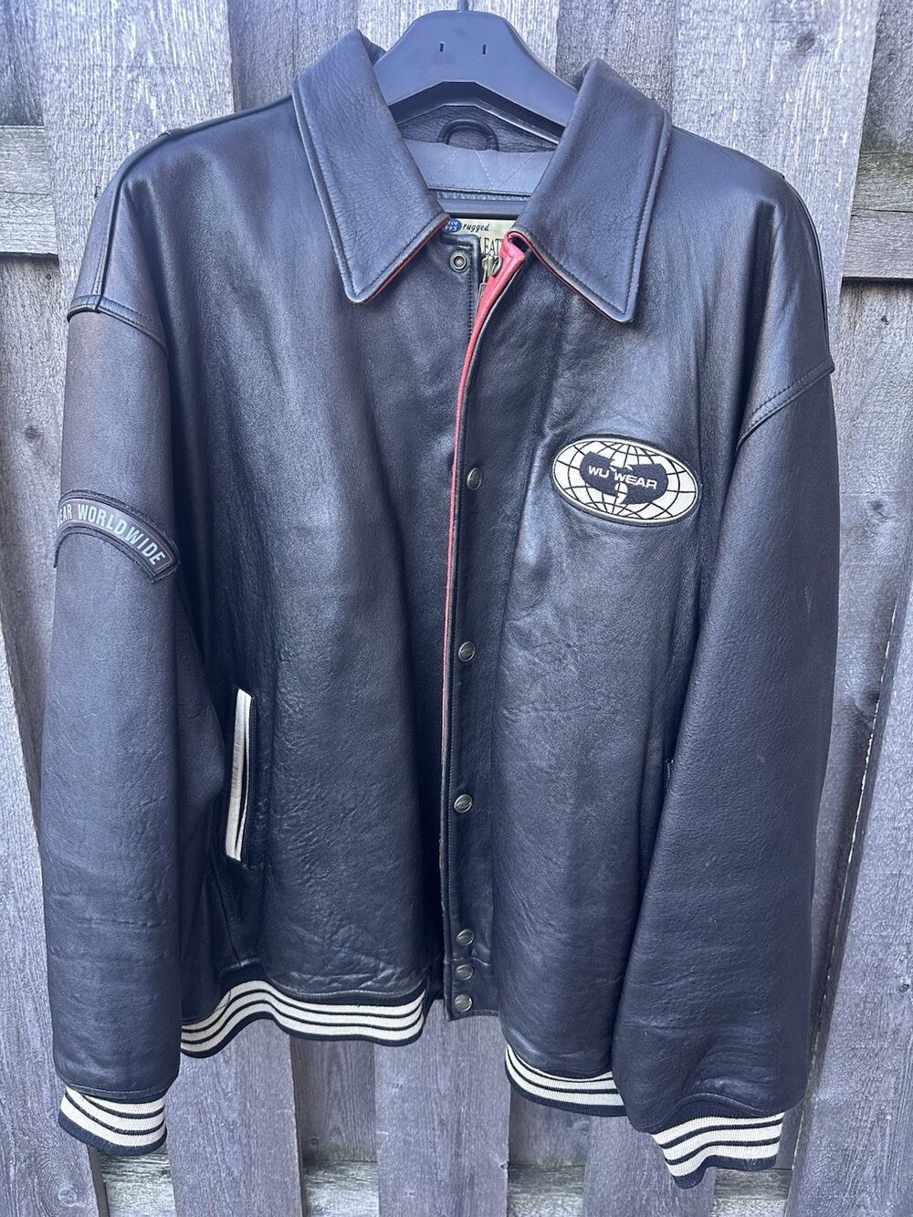 Vintage 1995/96 Original Wu Tang Clan Wu Wear Leather Jacket 4XL Good Condition!